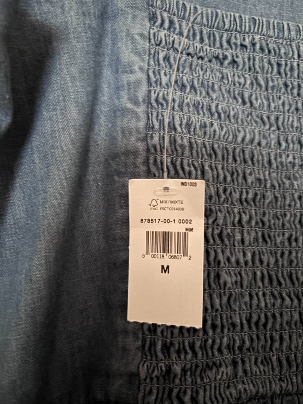 Gap NWT Chambray Denim Smocked Back Mini Sundress - Picture 3 of 3